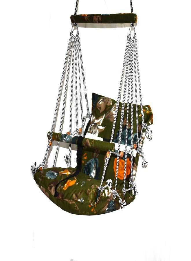 MARSHLAND Cotton Swing Chair for Kids Folding and Washable 1-2 Years with Safety Belt Easy to Handle Multicolour - Image 1